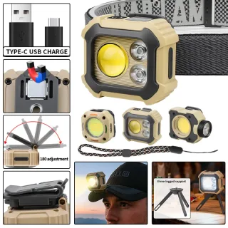 BIKIGHT WK08 Series Multi-angle Headlamp with Digital Display Adjustable Color Temperature Magnetic Work Light Waterproo