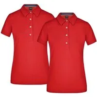 James & Nicholson Poloshirt Doppelpack Klassisches Damen Polohemd JN969 (Doppelpack, 2 Stück) mit konfektioniertem Kragen in Kontrastoptik