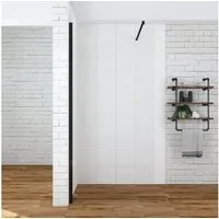 AQUABATOS Walk-in-Dusche Duschwand Duschtrennwand Glaswand schwarz 10mm ESG Nano, Einscheibensicherheitsglas, 80x200 90x200 100x200 110x200 120x200cm