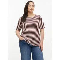 s.Oliver Kurzarmshirt T-Shirt Gestreiftes Halbarmshirt mit Flammgarn