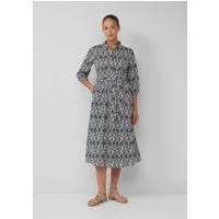 s.Oliver Midikleid Kleid Hemdblusenkleid in Midilänge mit All-over-Print