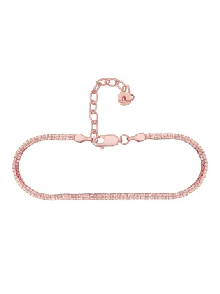 cai Armband 925/- Sterling Silber rosé vergoldet zweireihige Venezianer Kette