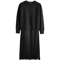 Next Midikleid Weicher 2-in-1 Pullover-Satinmidirock, Kurzgröße (1-tlg)