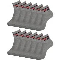 Fila Kurzsocken Quarter Socks Calza (6-Paar) im sportlichen Look mit Rippbündchen