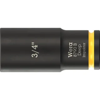 Wera 8790 B Impaktor Deep Steckschlüsseleinsatz mit 3/8 zoll-Antrieb, 3/4 zoll x 63 mm - 05005572001
