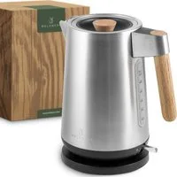Waldwerk Wasserkocher Design Wasserkocher - 3000 Watt - 1,7L - Wasserkocher Edelstahl, 1,7 l, mit echten Eichenholz Griffen und rostfreiem 304 Edelstahl