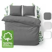 Jacobson Bettwäsche Set - 100% Baumwolle, Perkal, 3 teilig, Erhältlich in den Größen 135x200, 155x220, 200x200, 200x220, 240x220