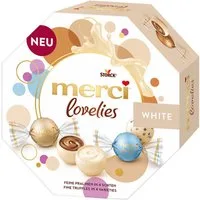 Merci Schokolade, Merci Lovelies White einzeln verpackte Pralinen 4fach sortiert 185g