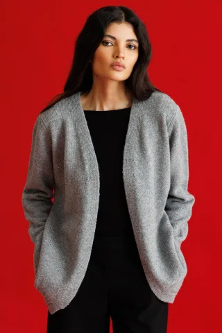Oversized Rippstrick-Cardigan
