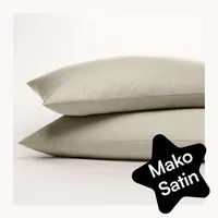 Seralino Kissenbezüge Mako Satin Kissenbezug (100% Bio Baumwolle) weich, hautfreundlich, (2 Stück), Fairtrade/ GOTS zertifizierte uni Kissenhülle mit Reißverschluss