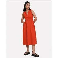 Threadbare Sommerkleid THB Peppercorn Linen Waisted Midi Dress mit figurbetonter Passform