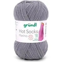 Gründl Hot Socks Merino Sockenwolle 4fädig einfarbig Häkelwolle, 210,00 m (50g Sockengarn 4fach uni, Strumpfwolle 4-fädig / 4-fach mit Merinowolle), 75% Wolle, 25% Polymaid