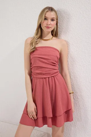 Rosa, gerades, ärmelloses Minikleid für Damen, lässig/alltagstauglich