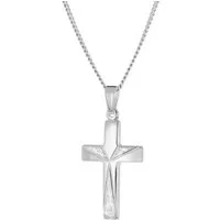 trendor Panzerkette mit Kreuz-Anhänger 21 mm 925 Silber