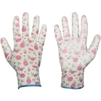 GarPet Gartenhandschuhe PU Handschuhe Damen Frauen bunt Garten Arbeits Gr 6 7 8 Stärke 13 (12-St)