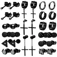 HoyoLee Ohrring-Set 15-teiliges Creolen-Set,Edelstahl,Herren Damen,Baumeln Ohrpiercing (15-tlg)