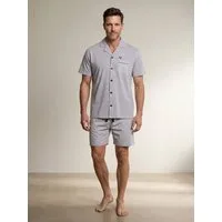 Henry Terre Shorty Pyjama Set Kurz - Karl Uni Shorts Brusttasche