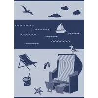ROSS Geschirrtuch, maritim, Strandidylle mit Strandkorb