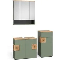 Vicco Badmöbel-Set Eden, Grün/Artisan, 3 Teile, (3-St., 3er Set)