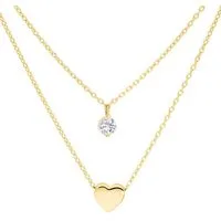 My Gold Kette mit Anhänger Damen Gold 375 mit Zirkonia (Set, 1-tlg., inkl. Schmuckbox), Geschenke
