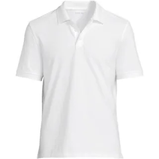 Performance Piqué-Poloshirt, Herren,  Weiß, Baumwoll-Mischung, by Lands' End