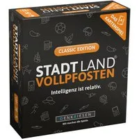 Denkriesen Spiel Stadt Land Vollpfosten, Classic Edition, Familienspiel, Made in Germany
