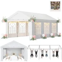 HOMALL Pavillon Partyzelt 3x4/3x6/4x6/4x8/4x10m, Pavillon winterfest und wasserdicht, mit 4 Seitenteilen, (Stabil Stahlrahmen, wasserdichtes UV-beständiges Polyester-Dach, ideal für Terrasse, Garten, Partys und Events), Vollverzinkter Stahlrahmen und