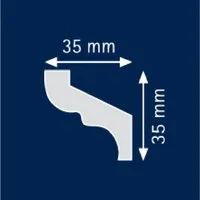 PROVISTON Stuckleiste Polystyrol, 35 x 35 x 2000 mm, Weiß, Deckenleiste, Kleben, 1-St.
