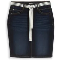 TOM TAILOR Strickrock Jeansrock mit Stretch und Gürtel