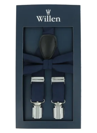 Willen - Hosenträger,Hosenträger Leder,Hosenträger Herren,Hosenträger Anzug,Hosenträger Hochzeit marine - Gr. - OS