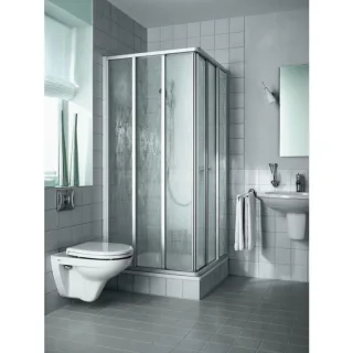 Kermi Nova 2000 Eckeinstiegshälfte 3-teilig Gleittüren N2ED30802011K 80 x 200 cm, silber mattglanz, Kerolan Fontana