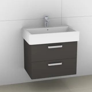 Artiqua 411 Waschtischunterschrank für Vero 045470 Stahlgrau, 411-WU2L-D26-7142-88 411-WU2L-D26-7142-88