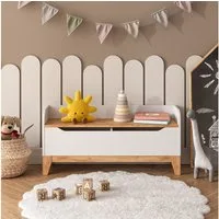 VitaliSpa® Bücherregal Malia, Weiß/Artisan/Weiß, 107.2 x 50 cm mit Sitzfläche, 1-tlg.
