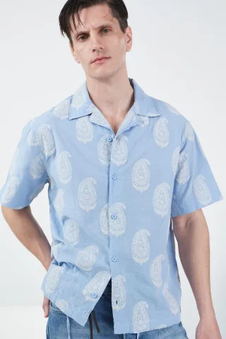 Paisley-Muster Kurzarmhemd