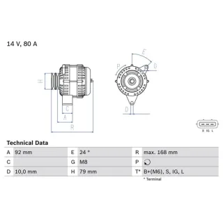 Bosch Lichtmaschine 80A Toyota Land 4,2 0986083720
