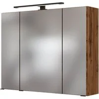 welltime Spiegelschrank Luena Breite 80 cm, mit 3D-Effekt, dank drei Spiegeltüren