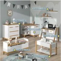 VitaliSpa® Schreibtisch Malia, Weiß/Eiche, 97 x 51 cm (1-St)