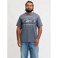 Jack & Jones PlusSize T-Shirt JJELOGO TEE SS O-NECK 2 COL AW26 SN PLS aus reiner Baumwolle, mit geradem Abschluss am Rumpf, in Plus Size
