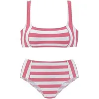 Venice Beach Bustier-Bikini mit gewebten Streifen