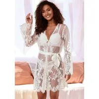 LASCANA Kimono, Gürtel, aus traumhafter Eyelash-Spitze, sexy Dessous, Reizwäsche