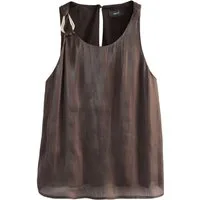 Next Blusentop Neckholder-Top in Metallic-Optik (1-tlg)