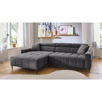 Massivart® Ecksofa Cord 256 cm / Cordsofa / Sitztiefen- & Kopfteilverstellung / SIMPLE, Nosagfederung · frei im Raum stellbar
