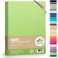leevitex® Spannbettlaken Jersey aus 100% Baumwolle, für Kinder- & Standardmatratzen, Jersey, Gummizug: rundum, 100% Baumwolle, anschmiegsam & dehnbar, diverse Größen und Farben