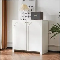 Flieks Kommode mit 2 Türen Creme-Weiß (1 St., 80x40x80 cm), Sideboard Standschrank Aufbewahrungsschrank Wohnzimmer