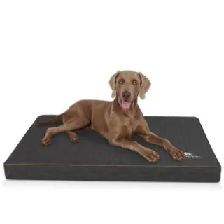 Knuffelwuff orthopädische Hundematte Palomino aus laser-gestepptem Kunstleder schwarz XXL
