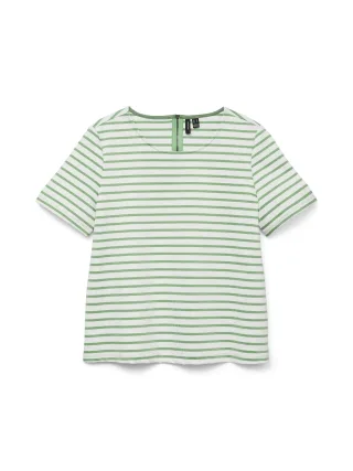 VERO MODA - VMABBY SS ZIP TOP JRS NOOS Snow White - Gr. - XL