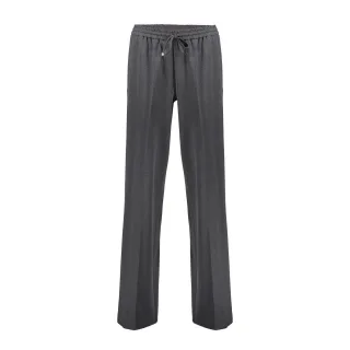 Geisha Fashion Women - Pants flair + piping mid grey/black - Gr. - S