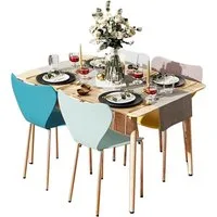 JEOBEST Esszimmerstuhl Küchenstuhl Wohnzimmerstuhl mit Rückenlehne, (Set, 4 St) Weiß Blau Grün Rosa 45.5 x 40 x 82.5cm