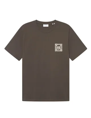 les deux - T-Shirt mit Logoprint braun - Gr. - S