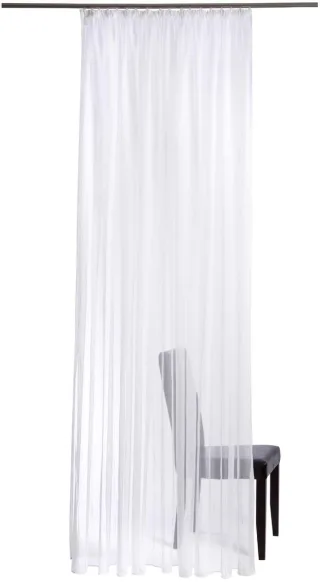 HOMING Gardine "Garland" Kräuselband 1 Stk. tlg. Kräuselgardine, weiß, transparent, Makrame, Wohnzimmer, Schlafzimmer